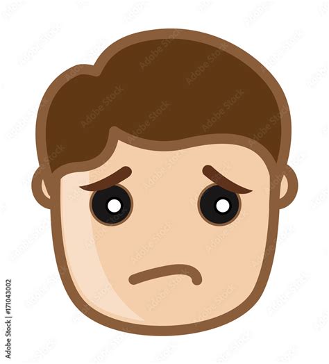 upset Sad Man Face Expression clip-art Stock Vector | Adobe Stock