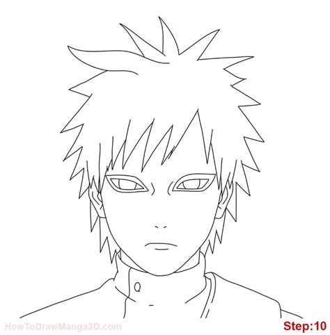 How to draw Gaara from Naruto - MANGAJAM.com in 2020 | Anime canvas ...