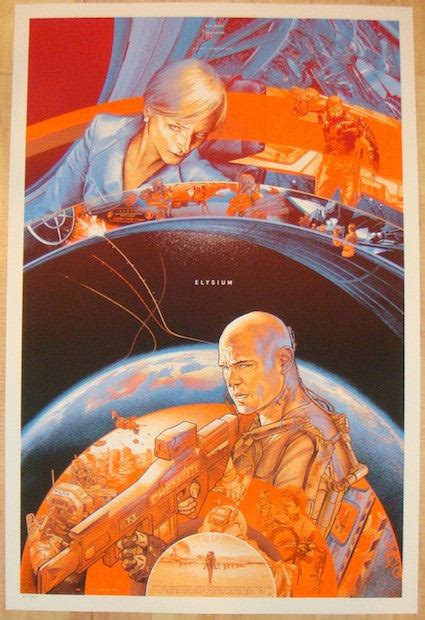 2013 "Elysium" - Silkscreen Movie Poster by Martin Ansin | JoJo's Posters