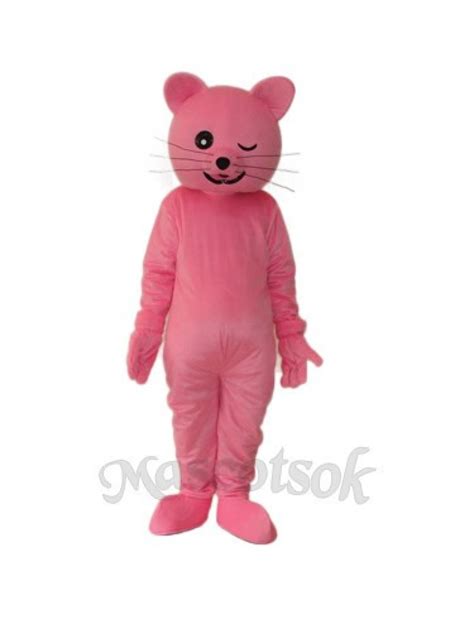 Pink Cat Mascot Adult Costume