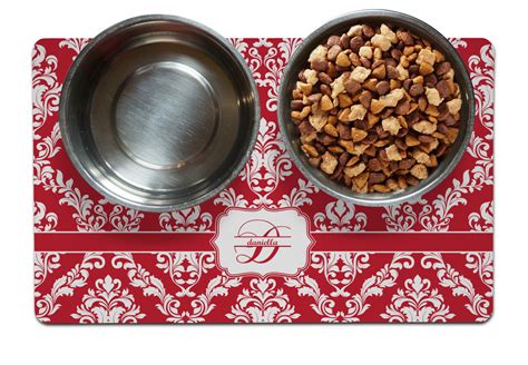 Damask Dog Food Mat (Personalized) - YouCustomizeIt