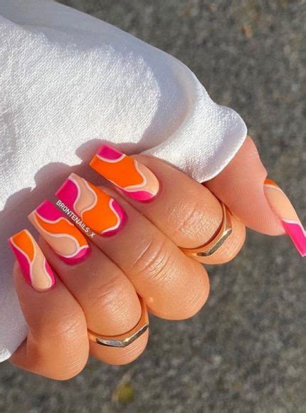 The Prettiest Summer Nail Designs We've Saved : Bright pink & orange ...