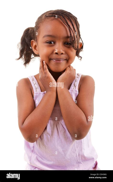 cute little african american girl smiling Stock Photo - Alamy