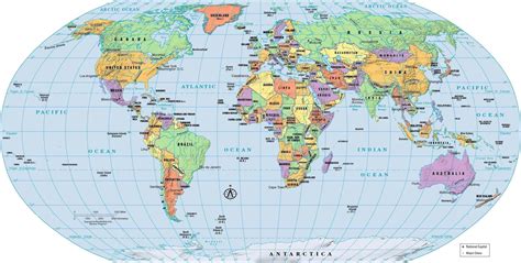 World Map With State Names