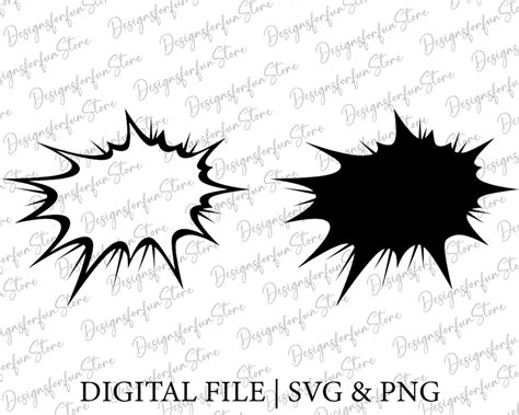 Cartoon Boom Svg, Digital Download, Boom Svg, Silhouette, Explosion Svg ...