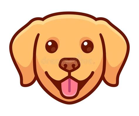 Cute Cartoon Golden Retriever Dog Face Stock Vector - Illustration of ...