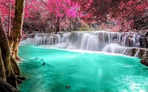 Waterfall Peaceful Scenery Wallpaper Hd