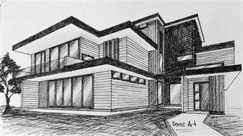 2 Point Perspective Modern House - Subscribe for a new art tutorial ...