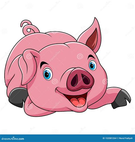 Funny pig cartoon stock vector. Illustration of isolated - 152081264