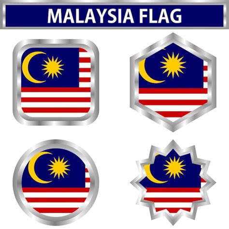 Premium Vector | Malaysia flag vector design with stainless style frame