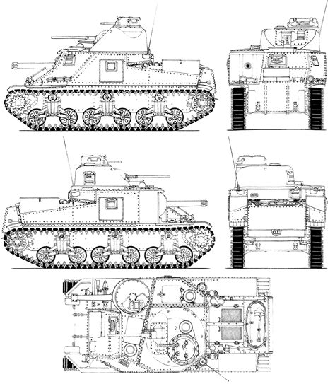 M3 Lee Tank Blueprints