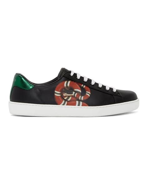 Gucci Black Snake New Ace Sneakers for Men | Lyst