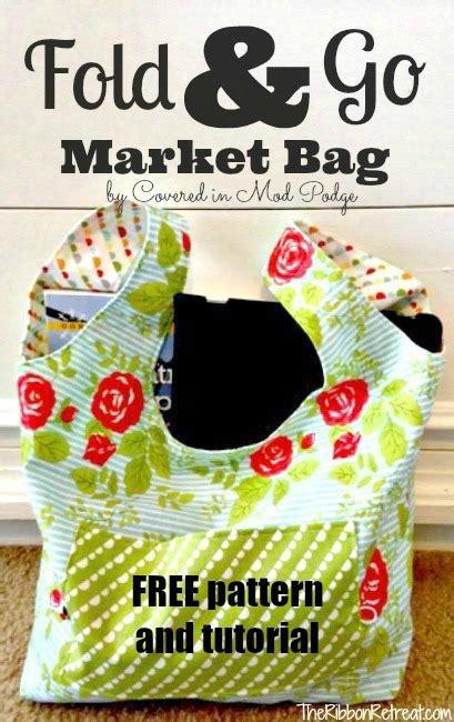 Fold and Go Market Bag FREE sewing pattern & tutorial - Sew Modern Bags