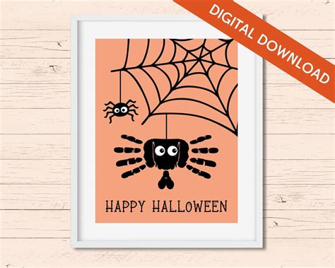 Halloween Spider Handprint Craft Template Handprint Art Kit - Etsy Canada