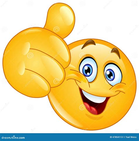 Thumb up emoticon stock vector. Illustration of comic - 47854113