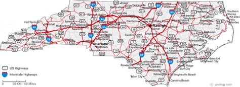 Map of North Carolina Cities - North Carolina Road Map