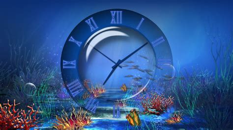 Windows 10 Aqua Screensaver - Aquatic Clock Screensaver ...