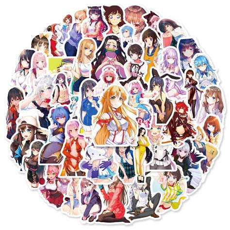 Buy Anime Girl Stickers for Laptop (100 Pcs),Gift for Teens Adults Girl ...