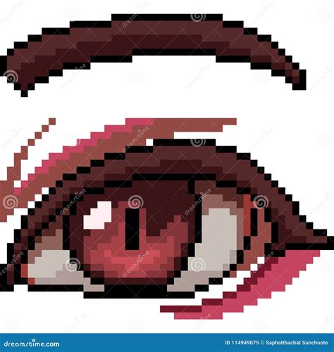 Vector Pixel Art Beautiful Eye Stock Vector - Illustration of eyebrow ...