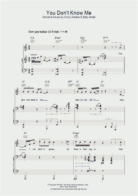 You Don't Know Me Piano Sheet Music | OnlinePianist