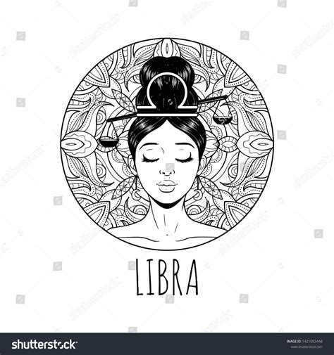 Dibujo de signos Libra zodiac, página: vector de stock (libre de ...