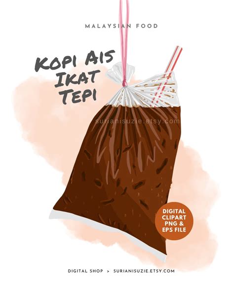 Teh Tarik, Teh Ais Ikat Tepi, Kopi Ais, Malaysia Clipart, Digital EPS ...