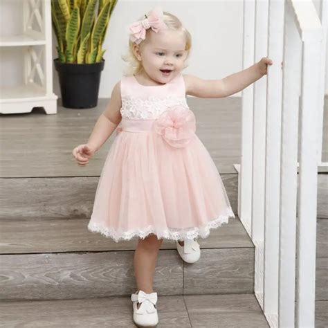 Pink Summer Baby Girl Clothes Lace Flower Tutu Little Girl Dress Baby ...