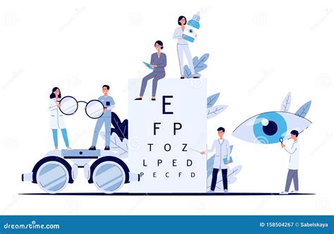 Eye Doctor Banner - Flat Cartoon Poster of Optometrist and ...