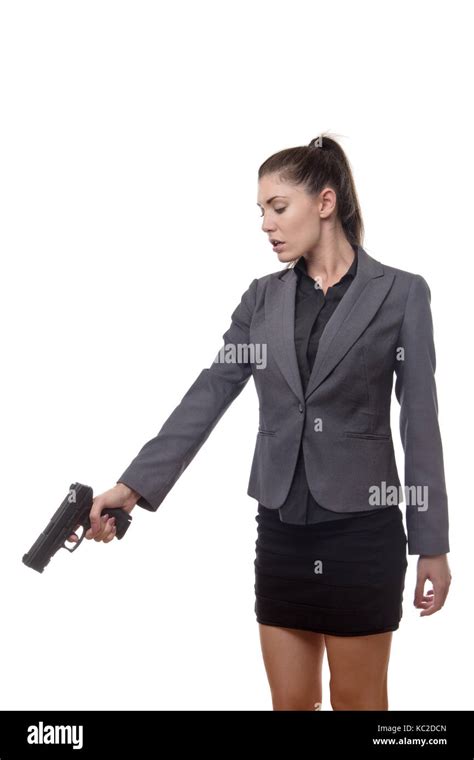 Woman pointing gun hi-res stock photography and images - Alamy