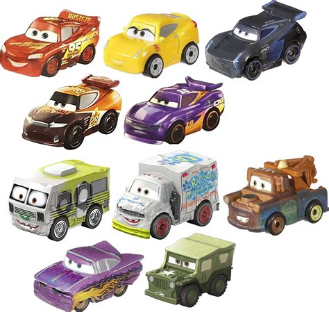 Amazon.com: Mattel Disney and Pixar Cars Mini Racers Set of 10 Mini Toy ...