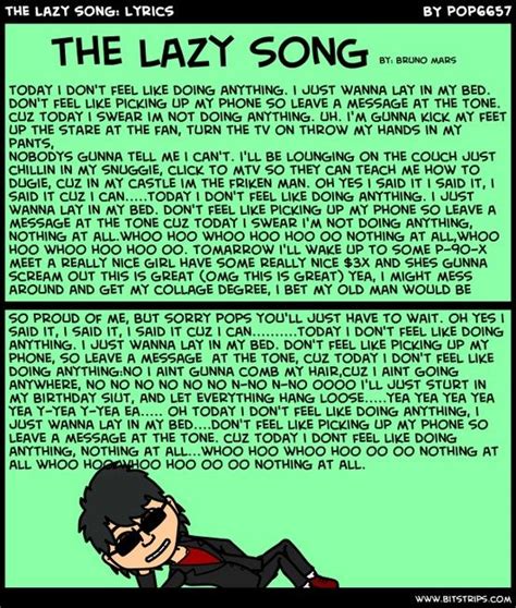 The Lazy Song lyrics | The lazy song lyrics, Bruno mars songs, Song lyrics