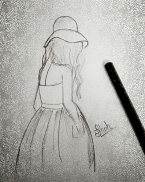 Sad Lonely Girl Crying Sketch