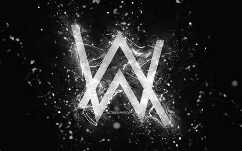 Alan Walker white logo, , Norwegian DJs, white neon lights, creative ...