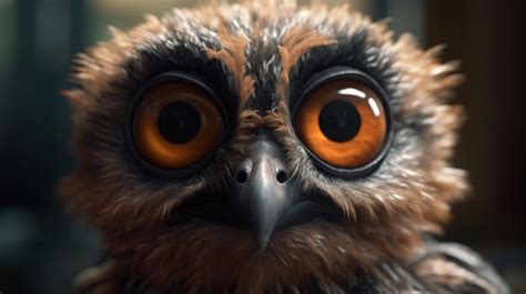 Premium Photo | A close up of an owl's eyes