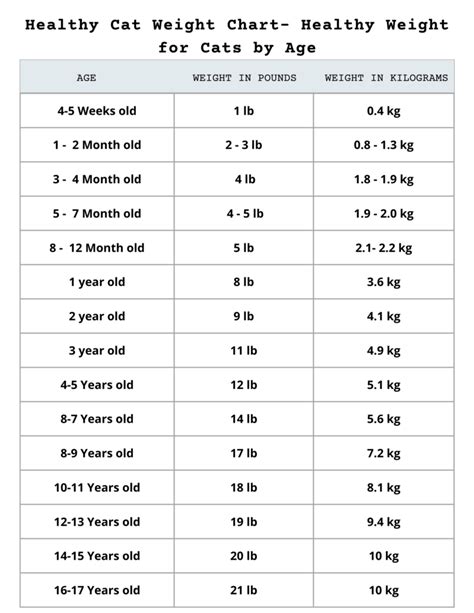 A Guide To The Healthy Cat Weight Chart By Age | Cute Kitten