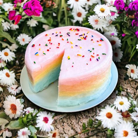 Rainbow Cake (Pink Top) – Cotton Candy Cravings