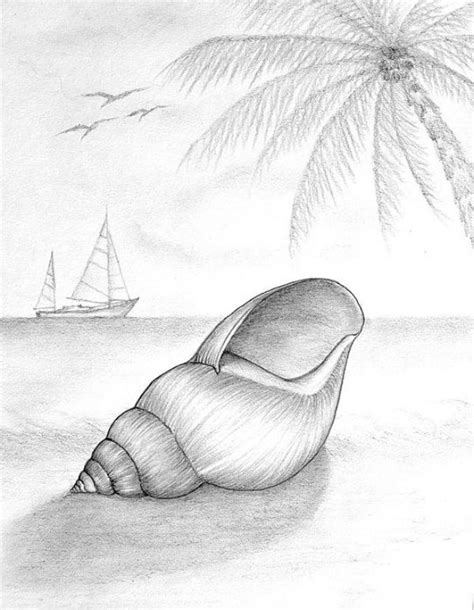 Pencil Sketch Beach Drawing Ideas Easy - Draw-cyber