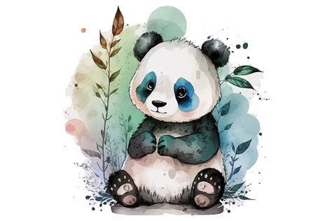 Watercolor Panda Vector Illustration Graphic by BreakingDots · Creative ...