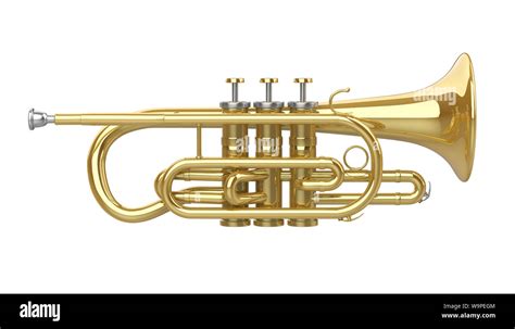 Cornet Brass Instrument Isolated Stock Photo - Alamy