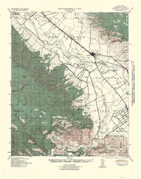 Old Topographical Map - Soledad California 1940 - Soledad California ...