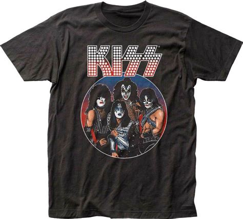 Kiss Vintage Style Logo Heavy Metal 70s 80s Music Glam Rock Band T ...