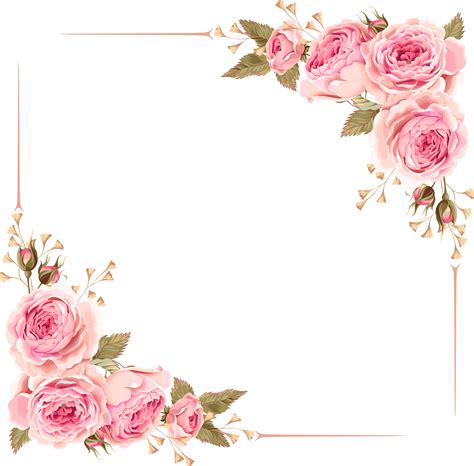 Pink Rose Border Png Free Pink Rose Border Png Pink And Gold Flower ...