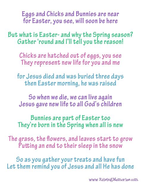 True Meaning of Easter Poem (Easter Symbols)