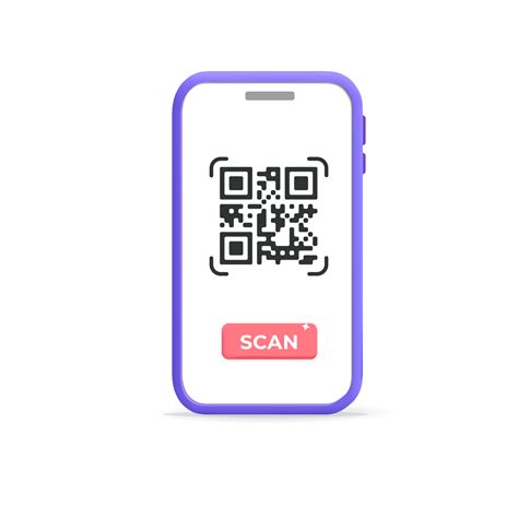 3d vector qr code scan mobile app on smartphone mockup design ...