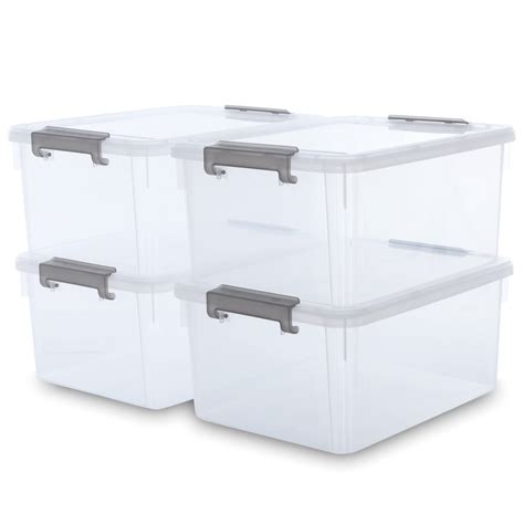 * items damaged * see images * Storage Bins with Latching Lids ...