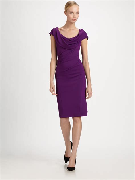 Donna Karan New York Cowl Dress in Purple (violet) | Lyst