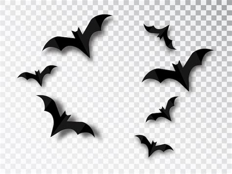 Free Vector | Bats silhouettes solated on transparent background ...