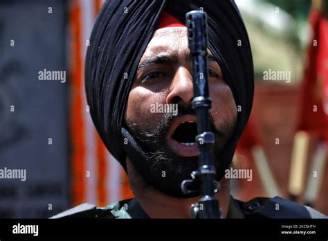 A Sikh Soldier of Indian Army takes part in an Event in Baramulla ...