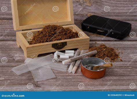 Rolling Tobacco and Hand-rolled Cigarettes Stock Photo - Image of cigar ...