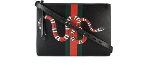 Lyst - Gucci Web And Snake Messenger Bag in Black for Men